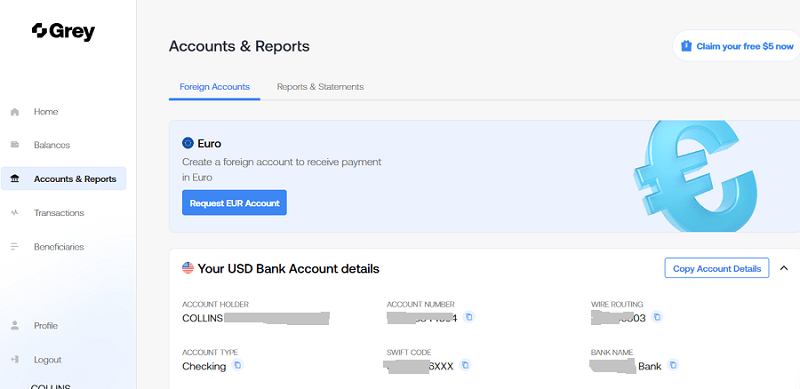 (GREY) Receive and Send Dollars in Nigeria & other African Countries