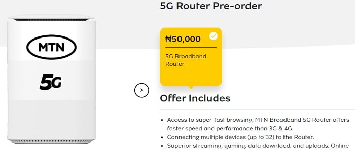 MTN 5G Router Modem Price and Features