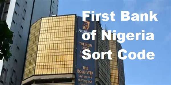 Sort Code for First Bank of Nigeria